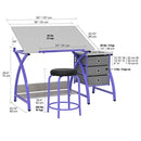 SD STUDIO DESIGNS 2 Piece Comet Craft Table | Angle Adjustable Top and Stool | Purple/Spatter Gray
