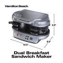 Dual Breakfast Sandwich Maker with Timer, Silver (25490A)