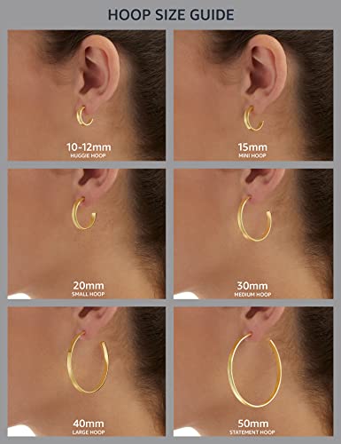 Amazon Essentials Stainless Steel Rounded Tube Hoop Earrings (50mm)