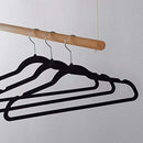 Velvet, Non-Slip Suit Clothes Hangers, Black/Silver - Pack of 50
