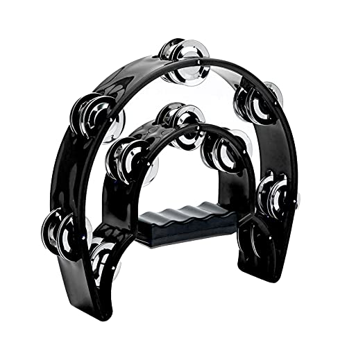 Double Row Tambourine, Metal Jingles Hand Held Percussion Tambourine Musical Instrument