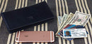 Mens Vintage Genuine Leather RFID Blocking Long Wallet Bifold Wallets For Men