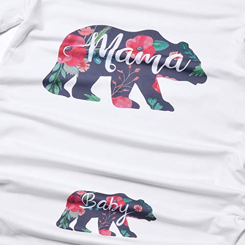 Maternity Shirts Mama Bear Funny Pregnancy Tshirt Novelty Gift Wild Animal Family Tee,White with Two Bear,L …
