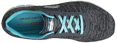 Skechers Women's Flex Appeal 2.0 Fashion Sneaker, black light blue