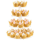 Lilezbox 12 Inch Round Clear 4-Tier Cake Holder, Acrylic Cupcake Display Stand, Dessert Tower Pastry Stand,for Party & Catering Event(Transparent)