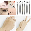 6 Pcs Double-headed Eyeliner Stamps Set Black Liquid Eye Liner Pen Stencils Tattoo