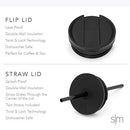 Insulated Tumbler with Lid and Straw | Iced Coffee Cup Reusable Stainless Steel