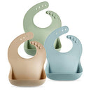Set of 3 Cute Silicone Baby Bibs for Babies & Toddlers (10-72 Months) Waterproof, Soft