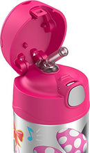 THERMOS FUNTAINER 12 Ounce Stainless Steel Vacuum Insulated Kids Straw Bottle, Minnie Mouse