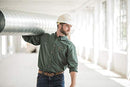 Men's Logger Twill Long Sleeve Workshirt, Black, Medium