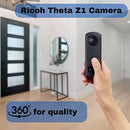 Theta 360 Camera with 51GB Internal Storage Bundle with Lens Cap and Photo and Video