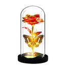 Glass Artificial Forever Roses Flowers Beauty and The Beast Light Rose Present Decor