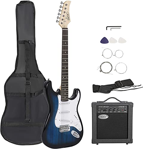 39" Full Size Electric Guitar with Amp, Case and Accessories Pack Beginner Starter Package