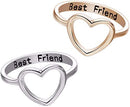 Love Heart Friendship Rings Set for Women Men Geometric Best Friend