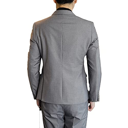 Men Suits 2 Piece Slim Fit Double-Breasted Casual Blazers Solid Peak Lapel Jacket Pants