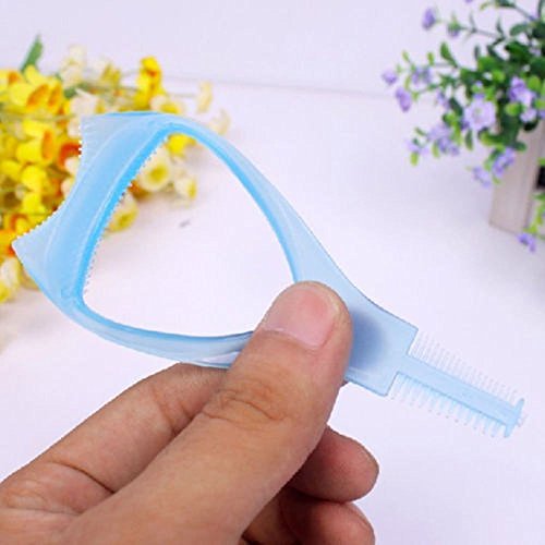 2Pcs Plastic 3 in 1 Makeup Cosmetic Eyelash Tool Upper Lower Eye Lash Mascara