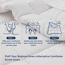 Comforter Full Size Duvet Insert - Down Alternative White Full Size Comforter, Quilted All