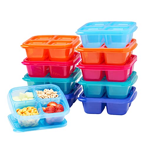 Bento Snack Boxes - Reusable 4-Compartment Food Containers for School