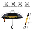 Double Layer Inverted Umbrella Reverse Folding Umbrellas Windproof (Sunflower)