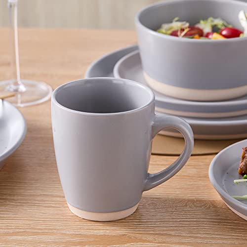 Stone Lain Jules 32 Piece Stoneware Round Dinnerware Set, Grey