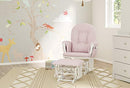 Storkcraft Premium Hoop Glider and Ottoman (White Base, Pink Swirl Cushion)