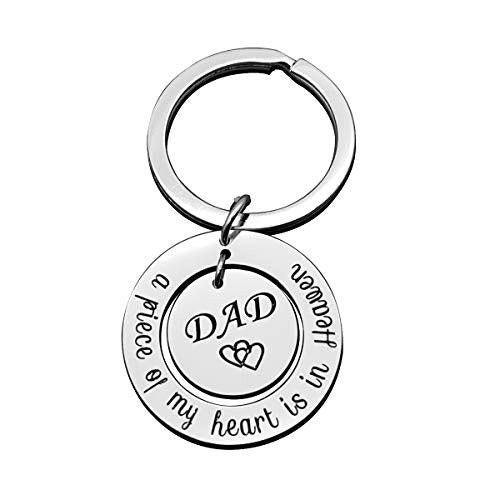 Dad Memorial Jewelry Gift A Piece of My Heart Is In Heaven Dad Memorial Keychain