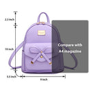Girls Bowknot Cute Leather Backpack Mini Backpack Purse for Womens Gold Pink