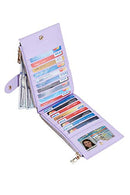 Womens Walllet RFID Blocking Bifold Multi Card Case Wallet with Zipper Pocket