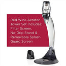 Deluxe Essential Red Pourer and Decanter Tower Stand Set Easily and Conveniently