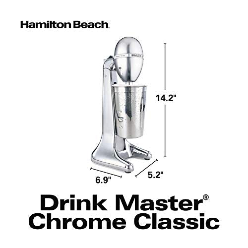 Hamilton Beach 730C DrinkMaster Classic Drink Mixer, 28 oz Mixing Cup, Chrome