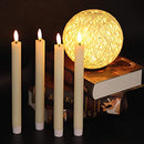 Flameless Ivory Taper Candles Flickering with 10-Key Remote, Battery Operated Led Warm 3D Wick Light