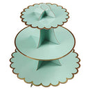YLDW 3-Tier Pink Blue Yellow Round Cardboard Cupcake Stand Dessert