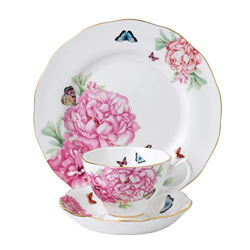 Royal Albert Friendship 3-Piece Tea Set, 8", Mostly White with Multicolored Print