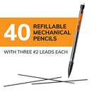 Xtra-Smooth Mechanical Pencils With Erasers, Medium Point (0.7mm), 40-Count Pack
