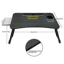 Foldable Laptop Bed Table Multi-Function Lap Bed Tray Table with Storage Drawer