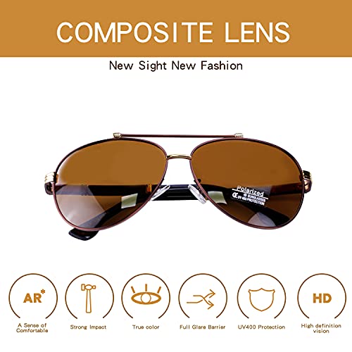 Aviator Sunglasses for Men Women Polarized Driving UV 400 Protection with Case