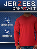 Jerzees Men's Dri-Power Long Sleeve T-Shirt, Black, Large