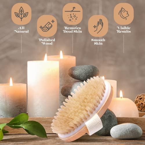 Dry Skin Body Brush - Improves Skin's Health and Beauty - Natural Bristle