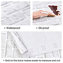 Brick Wallpaper Peel and Stick White 17.7x118.1 Inches