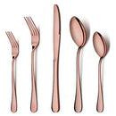 Copper Silverware Flatware Set, 20 Piece Stainless Steel Cutlery Set for 4
