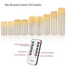 Flameless Candles Battery Operated Candles 4" 5" 6" 7" 8" 9" Set of 9 Ivory LED Candles