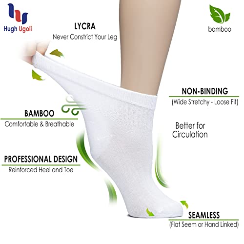 Women's Loose Diabetic Ankle Socks, Bamboo, Wide, Thin, Seamless Toe