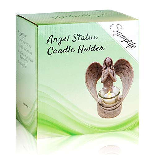 Sympathy Gift in Memory of Loved One, Angel Statue Tealight Candle Holder