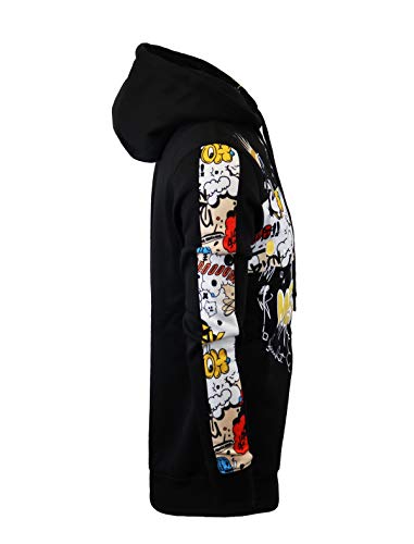 Mens Urban HipHop Premium Fleece Hoodie - Pullover Streetwear Pattern Side