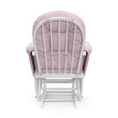 Storkcraft Premium Hoop Glider and Ottoman (White Base, Pink Swirl Cushion)