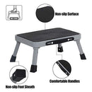 Non-Slip Step Stool, Rubber Platform Steel 1-Step Ladder, Sturdy