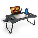 Foldable Laptop Bed Table Multi-Function Lap Bed Tray Table with Storage Drawer