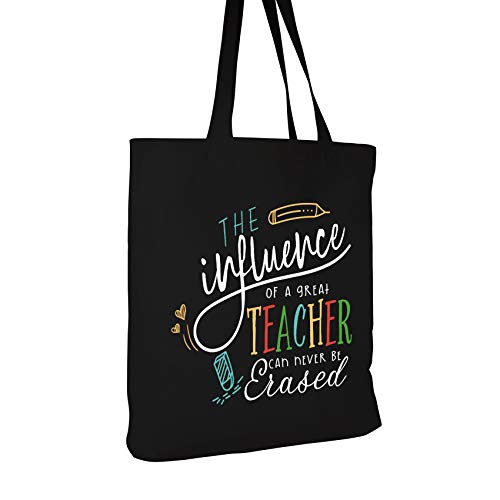 Best Teacher Gifts Funny Teacher Christmas Gifts Bag Black with interior Pocket