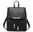 Fashion Shoulder Bag Rucksack PU Leather Women Girls Ladies Backpack Travel bag (Black)