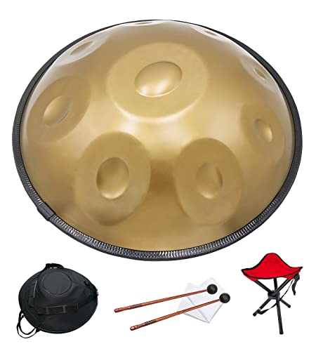 Handpan Drum 9 notes 22inch Gold in D minor